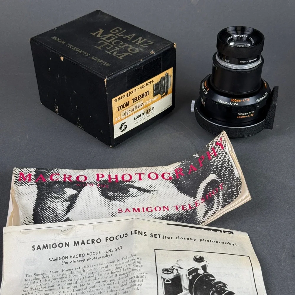 Samigon Glanz Micro T-M Zoom Teleshot Adapter 90mm Macro Lens Set Japan